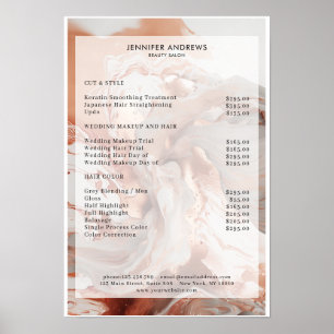 Marble Glitter Salon prijslijst Poster