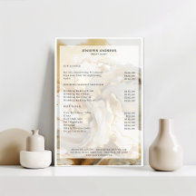 Marble Glitter Salon prijslijst Poster