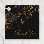 Marble Glitter Wedding Black Gold ID644 Bedankjes Labels (Voorkant)
