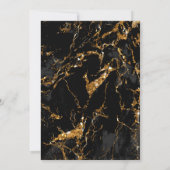 Marble Glitter Wedding Black Gold ID644 Kaart (Achterkant)