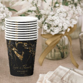 Marble Glitter Wedding Black Gold ID644 Papieren Bekers