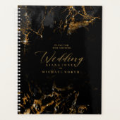 Marble Glitter Wedding Black Gold ID644 Planner (Voorkant)