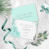 Marble Glitter Wedding Blauwgroen Silver ID644 Save The Date