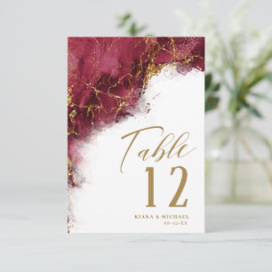 Marble Glitter Wedding Burgundy Gold ID644 Kaart