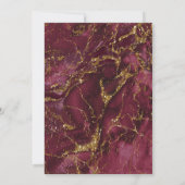 Marble Glitter Wedding Burgundy Gold ID644 Kaart (Achterkant)