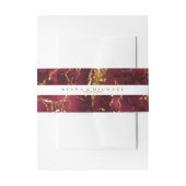 Marble Glitter Wedding Burgundy Gold V2 ID644 Uitnodigingen Wikkel (Voorkant Voorbeeld)