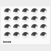 Marble Glitter Wedding Navy Blue Gold ID644 Ronde Sticker (Vel)