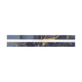 Marble Glitter Wedding Navy Blue Gold V2 ID644 Uitnodigingen Wikkel (Vlak)