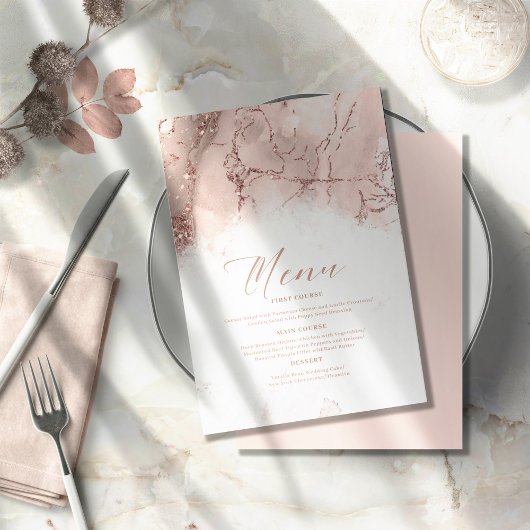 Marble Glitter Wedding Roos Gold ID644