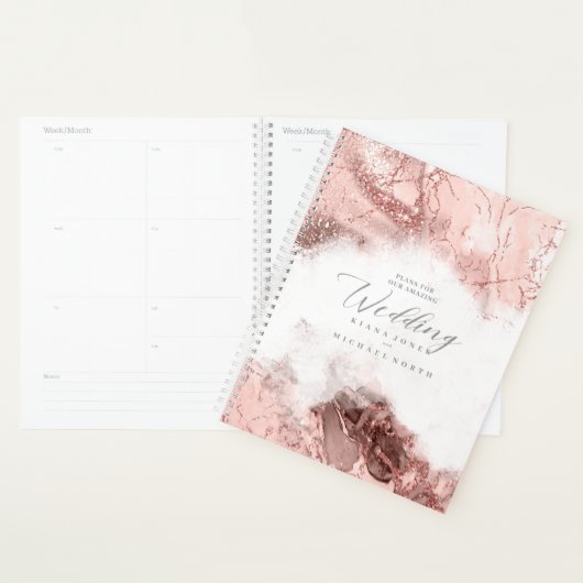 Marble Glitter Wedding Roos Gold ID644 Planner (Display)