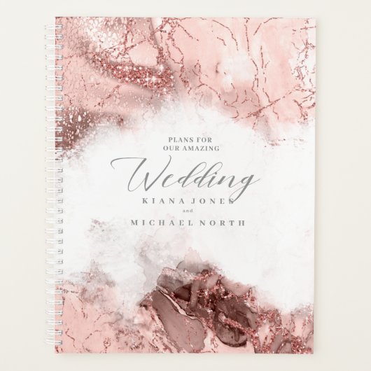 Marble Glitter Wedding Roos Gold ID644 Planner (Voorkant)