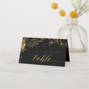 Marble Glitter Wedding Table Black Gold ID644