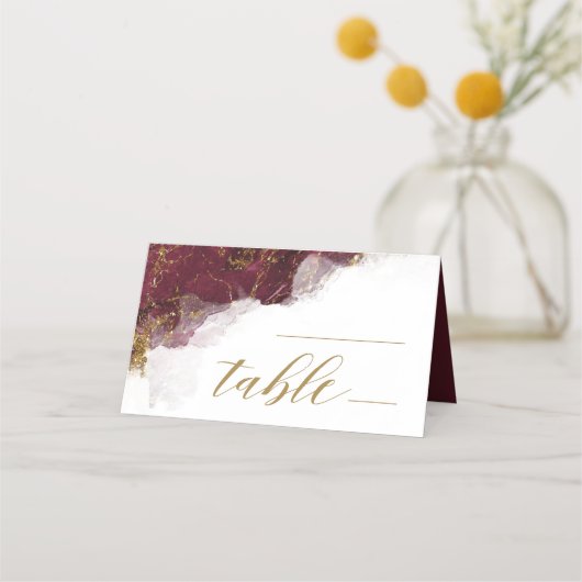 Marble Glitter Wedding Table Burgundy Gold ID644 (Voorkant)