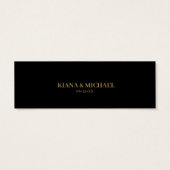 Marble Glitter Wedding Website Black Gold ID644 Mini Visitekaartjes (Achterkant)