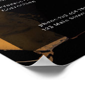 Marble Gold Black Salon Prijs Lijst Poster (Hoek)