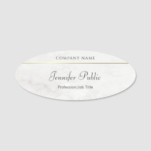 Marble Gold Elegant Hand Name Script Sjabloon Naamplaatje