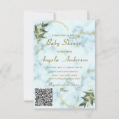 Marble Gold QR Code bébé fille douche Invitation (Devant)