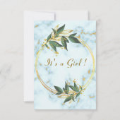 Marble Gold QR Code bébé fille douche Invitation (Dos)