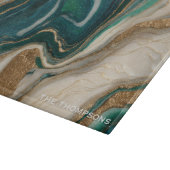 Marble Green Gold Glitter Elegant Personalized Snijplank (Hoek)
