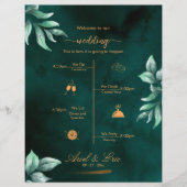 Marble Greenery Classic Elegant Wedding Programme (Voorkant)