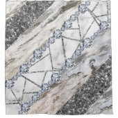 Marble Grey Gold White Douchegordijn (Voorkant)
