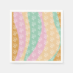 Marble Groovy (Pet Paw afdrukken) Retro Servet