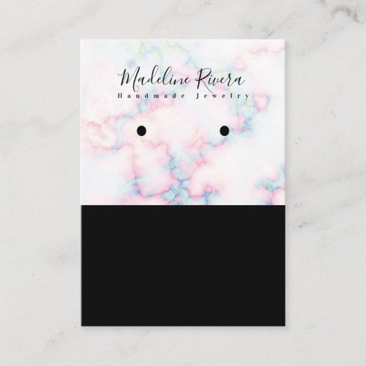 Marble Handmade Artisan Earring Display Kaarten Contactkaartje (Voorkant)