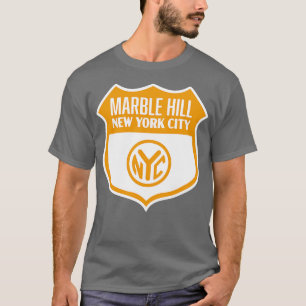 Marble Hill New York City Retro Token Shield Gold T-shirt