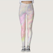 *~* Marble Iridescent Pastel Pinks Blues Swirly Leggings (Voorkant)