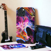 Marble Kijk Rich Blues Paars gepersonaliseerd Case-Mate iPhone Case