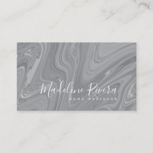 Marble Liquid Agate Style Salon Home Grey Visitekaartje