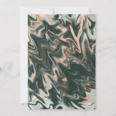 Marble Liquid Coral Greenery Typography Wedding Kaart (Achterkant)