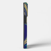 Marble Liquid Faux Gold Blue Case-Mate iPhone Case (Achterkant / Rechts)