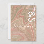 Marble Liquid Terracotta Agate Typography Wedding Kaart (Voorkant)