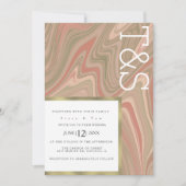 Marble Liquid Terracotta Agate Typography Wedding Kaart (Voorkant)
