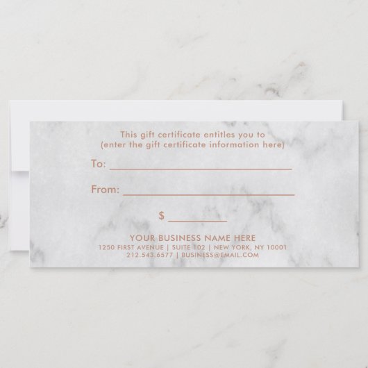 Marble look Cadeaubon (Achterkant)