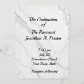 Marble Look Pastor Ordination Uitnodiging (Voorkant / Achterkant)