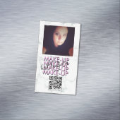 Marble Makeup Salon QR Code Foto Magnetisch Visitekaartje (Voorbeeld)