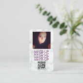 Marble Makeup Salon QR Code Foto Visitekaartje (Staand voorkant)