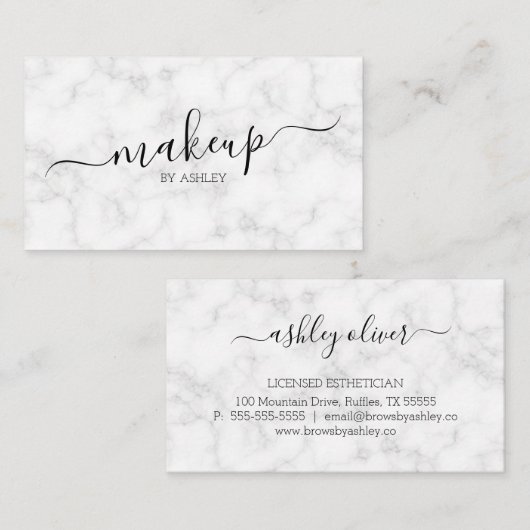 MARBLE Makeup Visitekaartje (Voorkant / Achterkant)