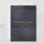 Marble Marine Gold Unique Mariage Invitations (Devant)
