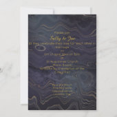 Marble Marine Gold Unique Mariage Invitations (Dos)