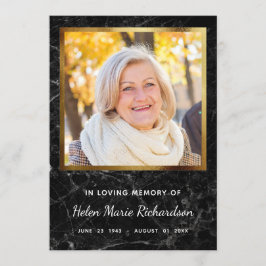 Marble Memorial Foto Sympathie Hartelijk dank Bedankkaart