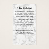 Marble Memorial Sympathy Photo Funeral Prayer Card (Dos)