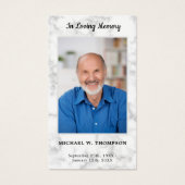 Marble Memorial Sympathy Photo Funeral Prayer Card (Devant)