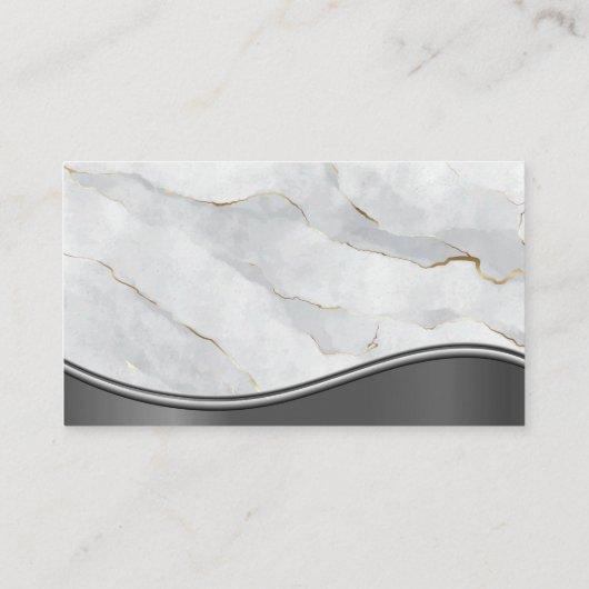 Marble Metallic Wave | QR-code Visitekaartje (Achterkant)