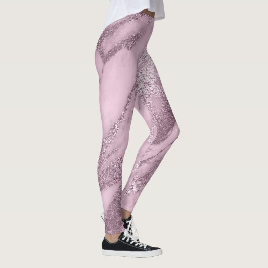 Marble Minimal Abstract Metallic Lila Lavanda Pin Leggings (Rechts)