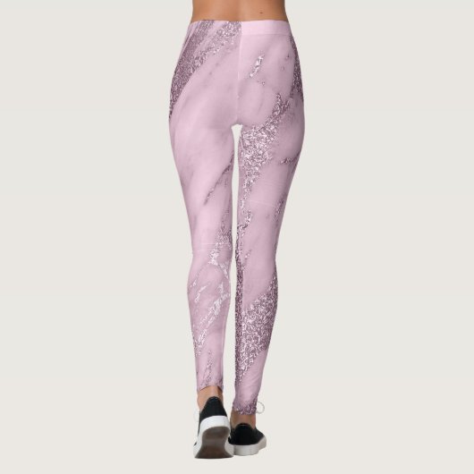 Marble Minimal Abstract Metallic Lila Lavanda Pin Leggings (Achterkant)
