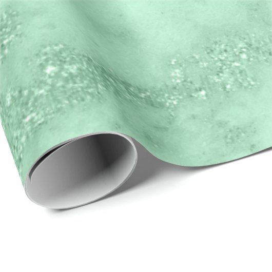 Marble Mint Green Glitter Pastel Abstract Cadeaupapier (Rol Hoek)