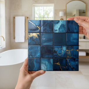 Marble Mix 4x4 Vierkanten Blauw ID1186a Tegeltje